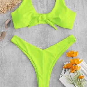 Tank Bikini Swimsuit - Green Yellow